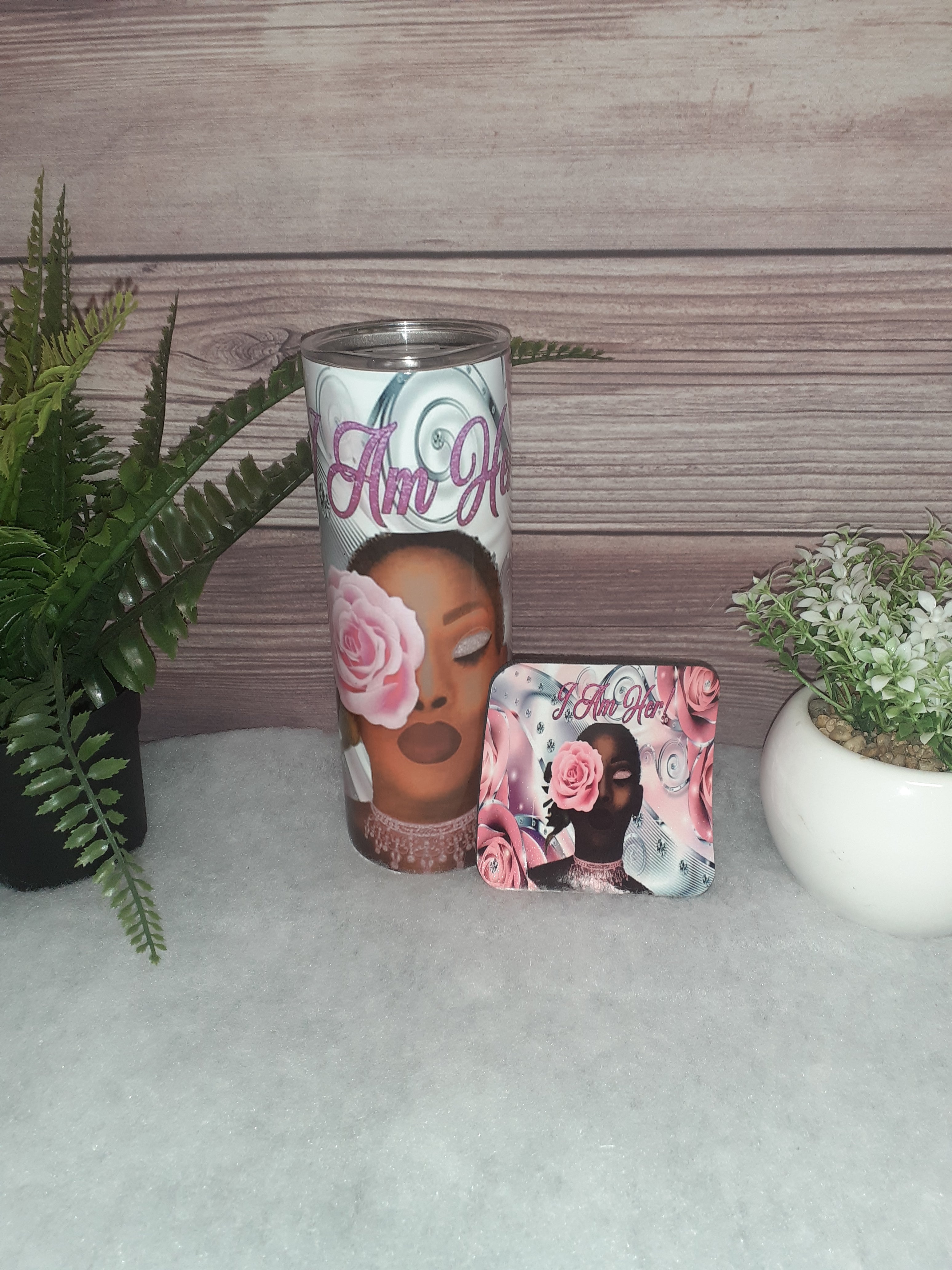 I Am Her 20oz Tumbler and Coaster Bundle